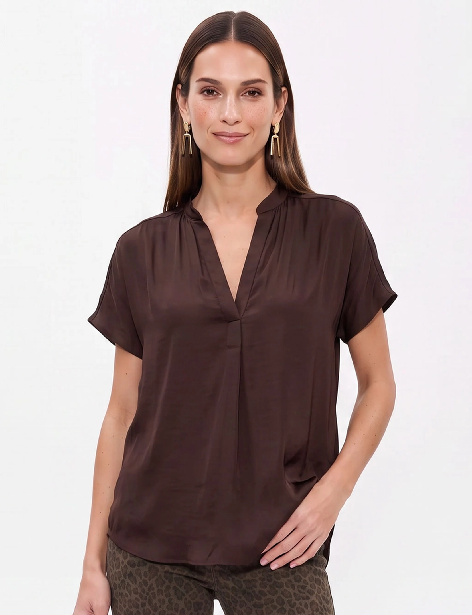 Fallon Blouse, Chocolate