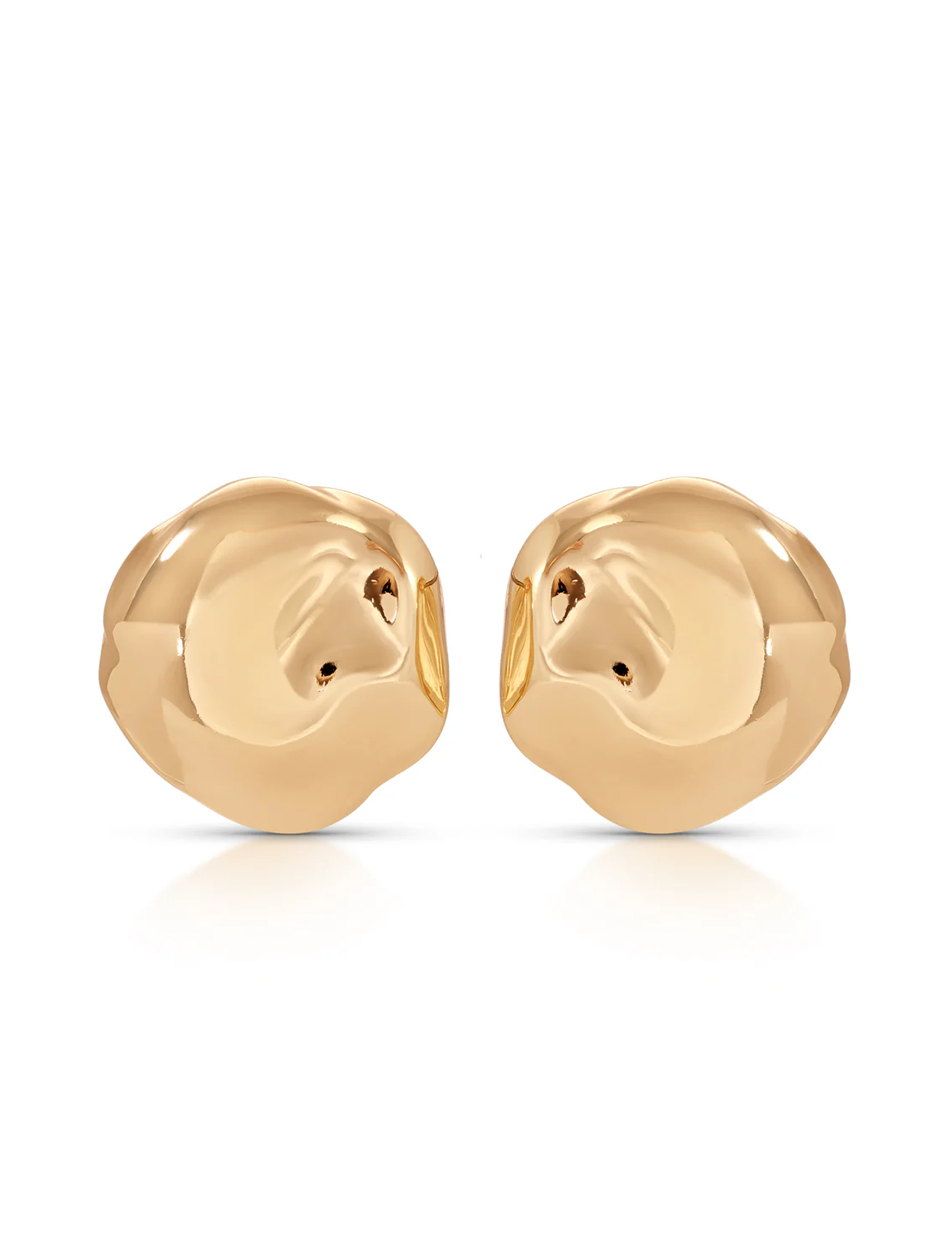 Molten Button Studs, Gold