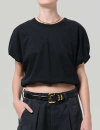 Gia Bubble Tee, Washed Black