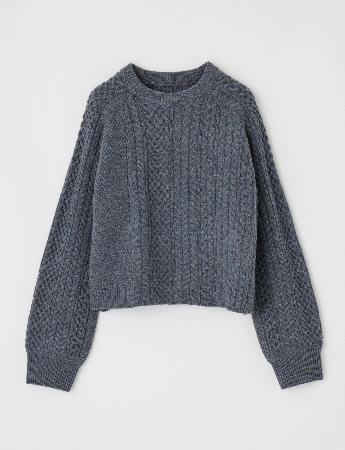 Panel Cable Pullover, Gray