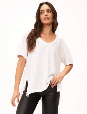Knock Out V Neck Tee, White