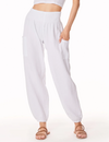 Smocked Beach Pant With Pockets, White