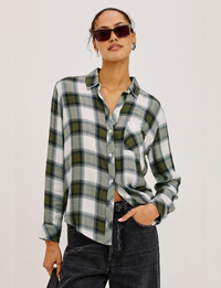 Hunter Plaid Flannel, Olive/Ivory