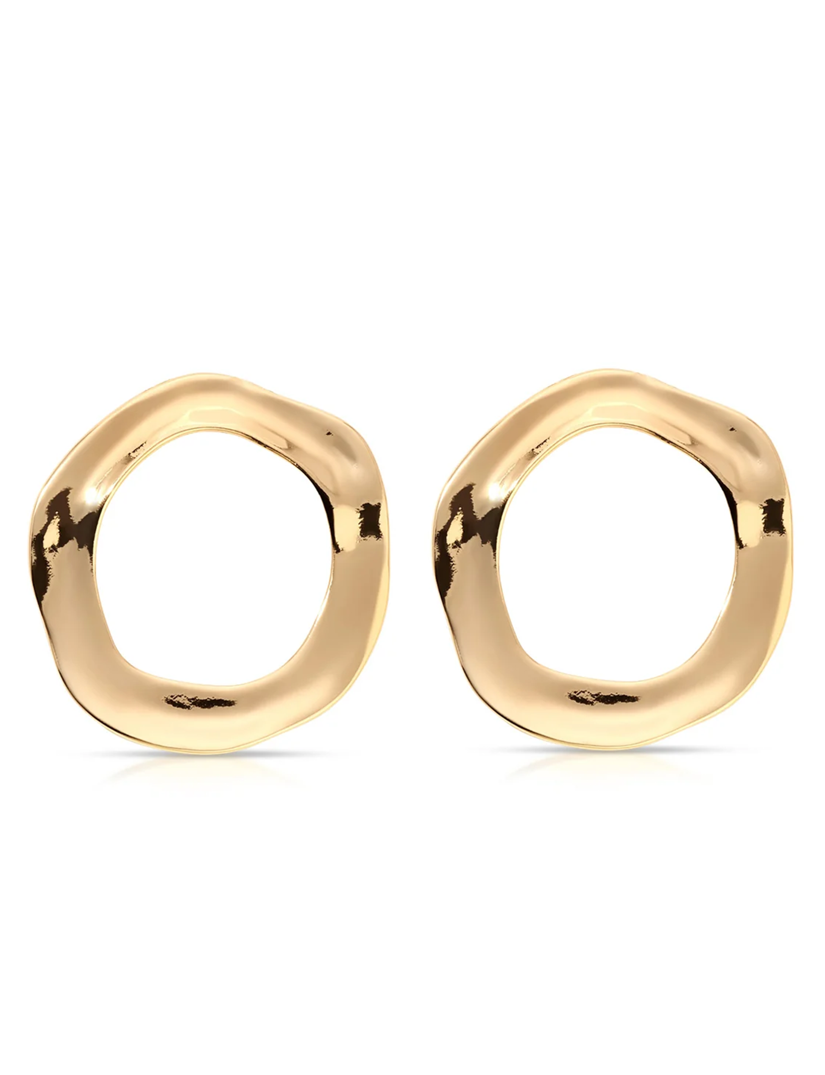 Open Circle Earrings, Gold