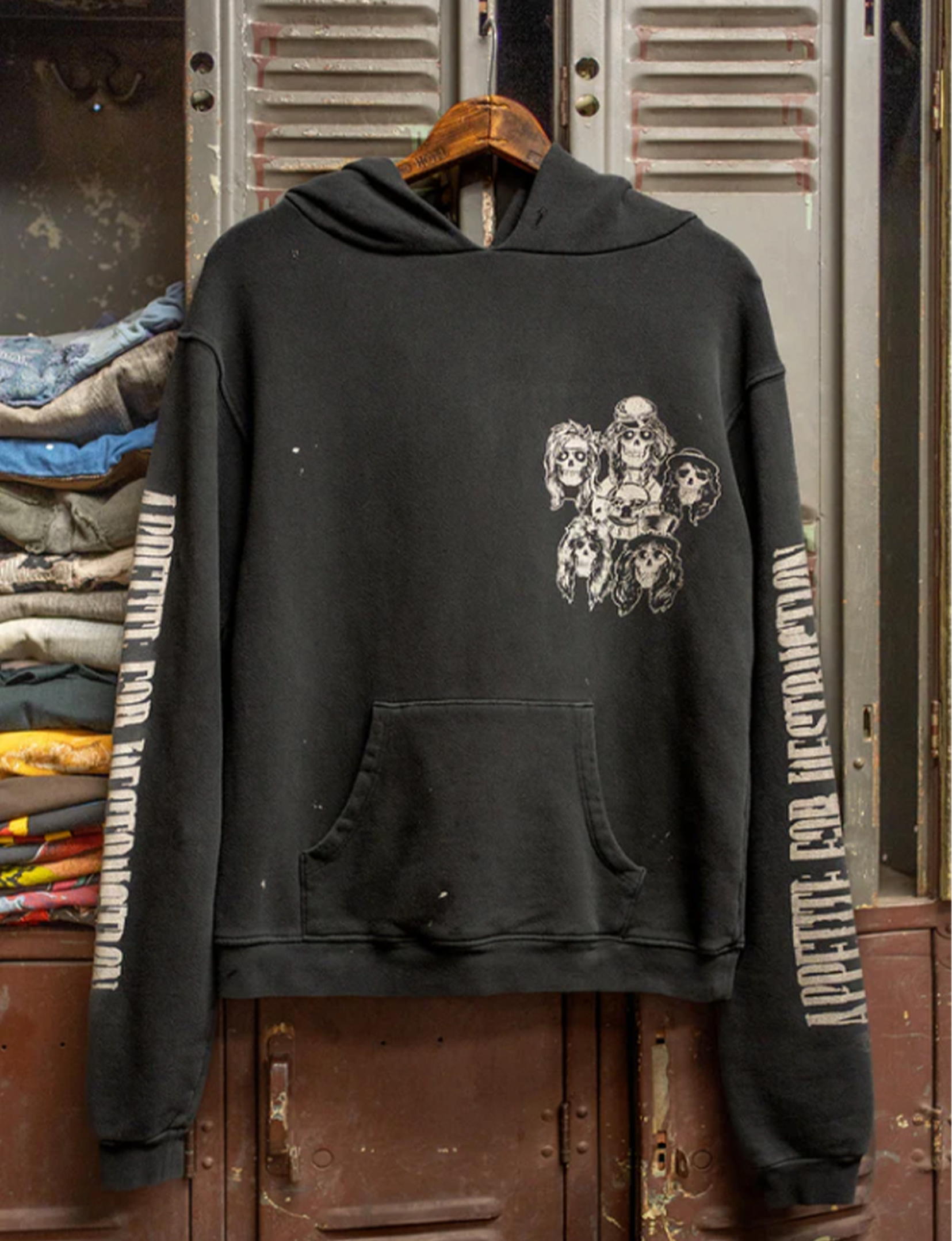 Guns N' Roses 'Here Today Gone To Hell' Oversized Hoodie, Coal