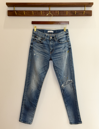 Moussy Painted Skinny Jean, Light Wash