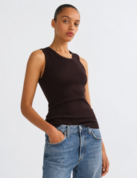 Poppy Scoop Neck Tank, Eggplant