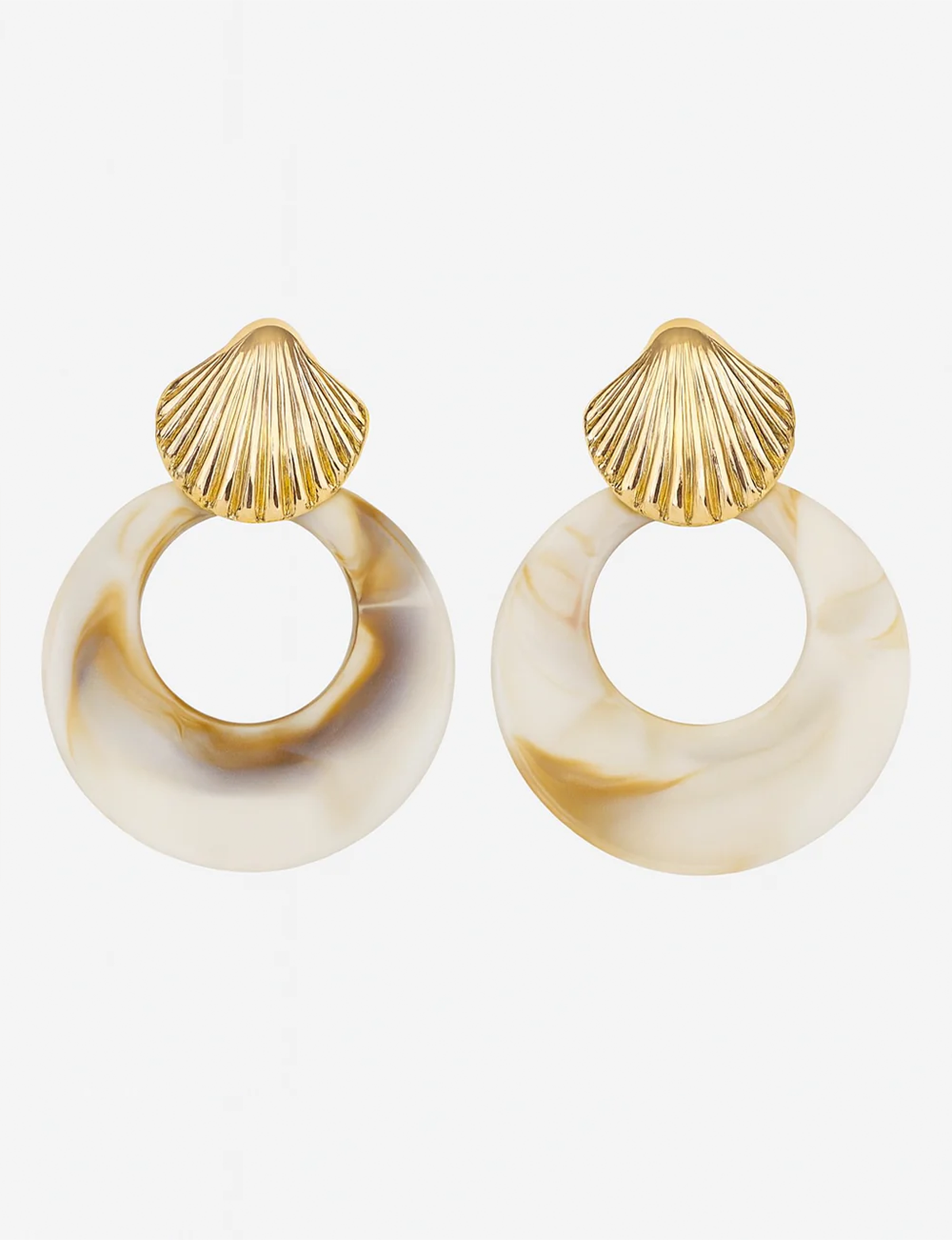 Kenle Shell Earring, Marble