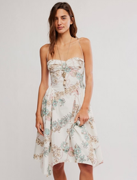 Cherished Printed Midi Dress, Ivory/Combo