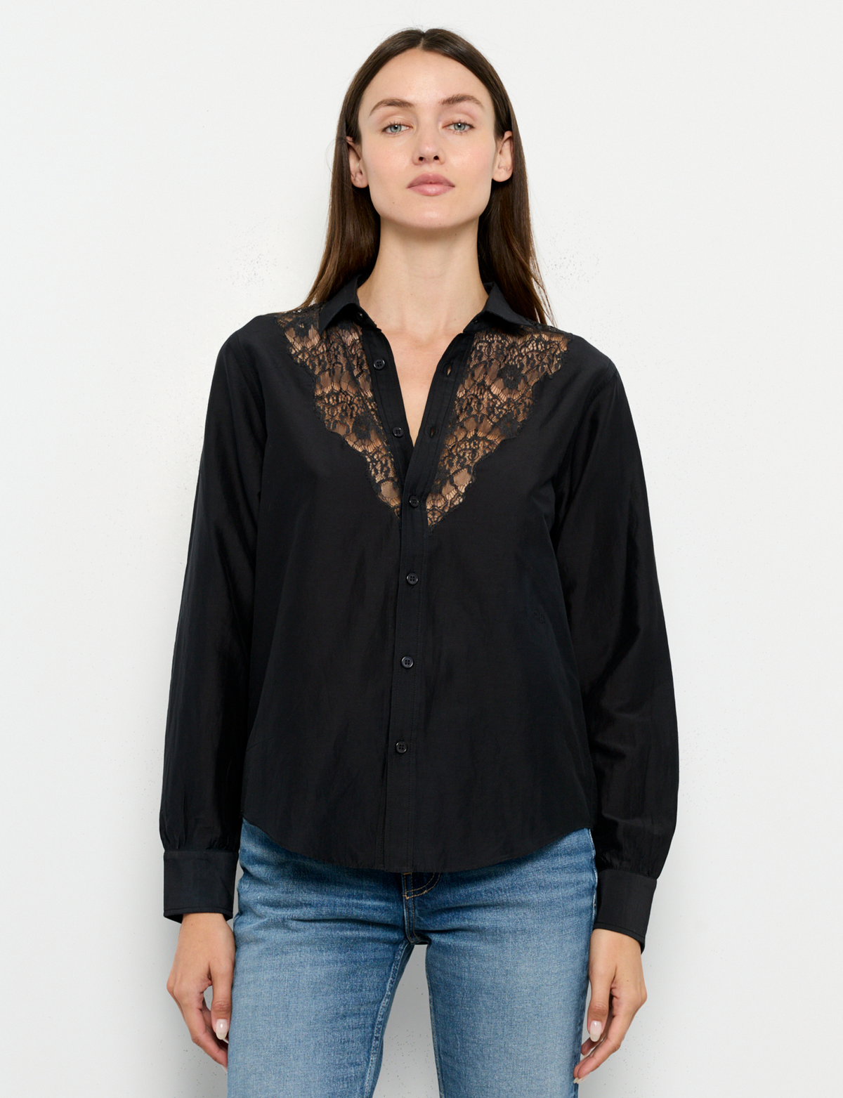 Dillion Lace Shirt, Black