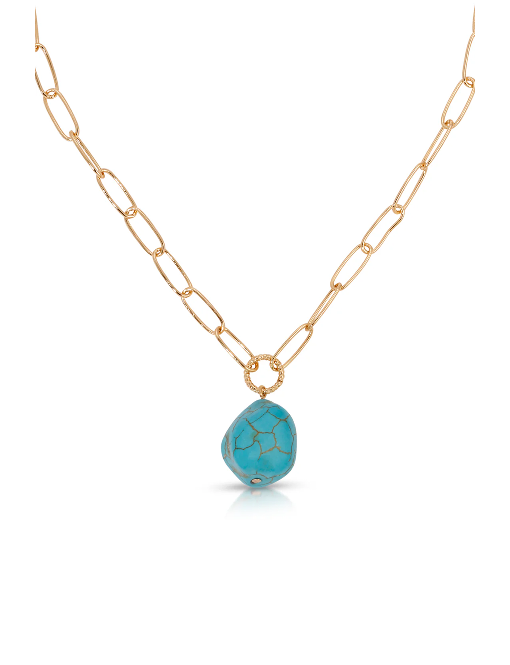 Open Links Necklace, Turquoise