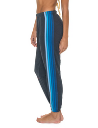 5 Stripe Sweatpants, Charcoal/Blue