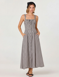 Temperance Dress, Black/Gingham