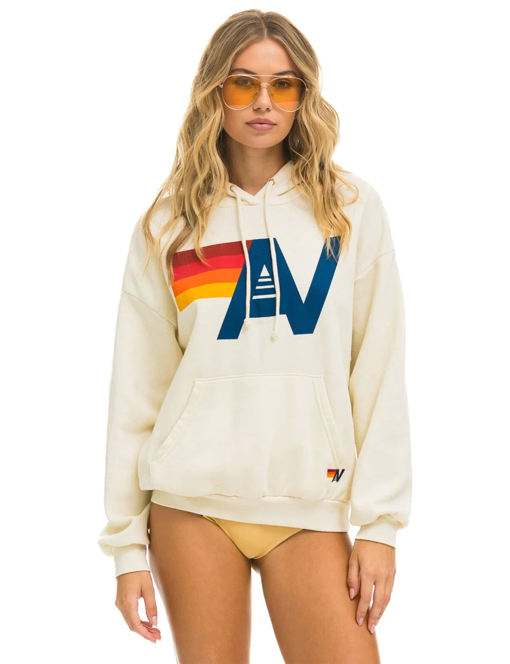 Relaxed Logo Pullover Hoodie, Vintage White