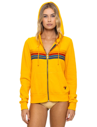 5 Stripe Zip Hoodie, Gold/Multi