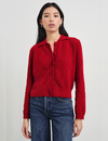 Simone Velvet Sweater, Red