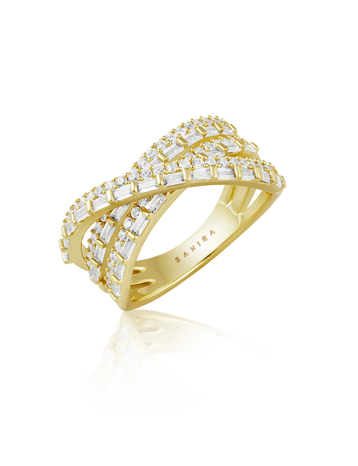 Rachel Criss-Cross Ring, Gold 7