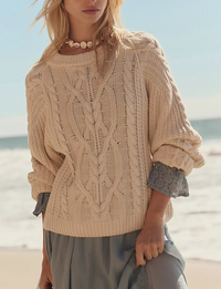 Frankie Cable Sweater, Ivory