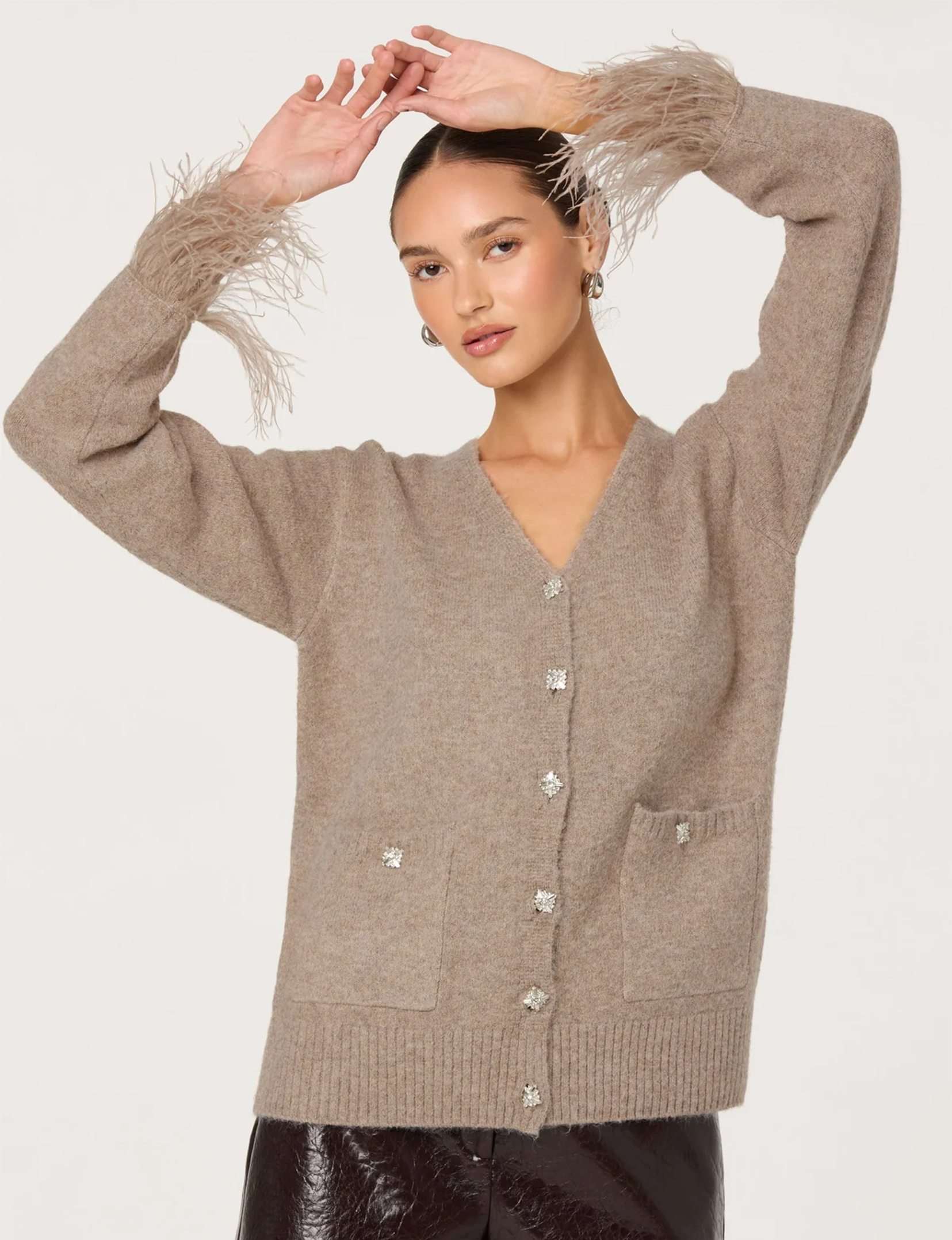 Grle Cardigan, Taupe