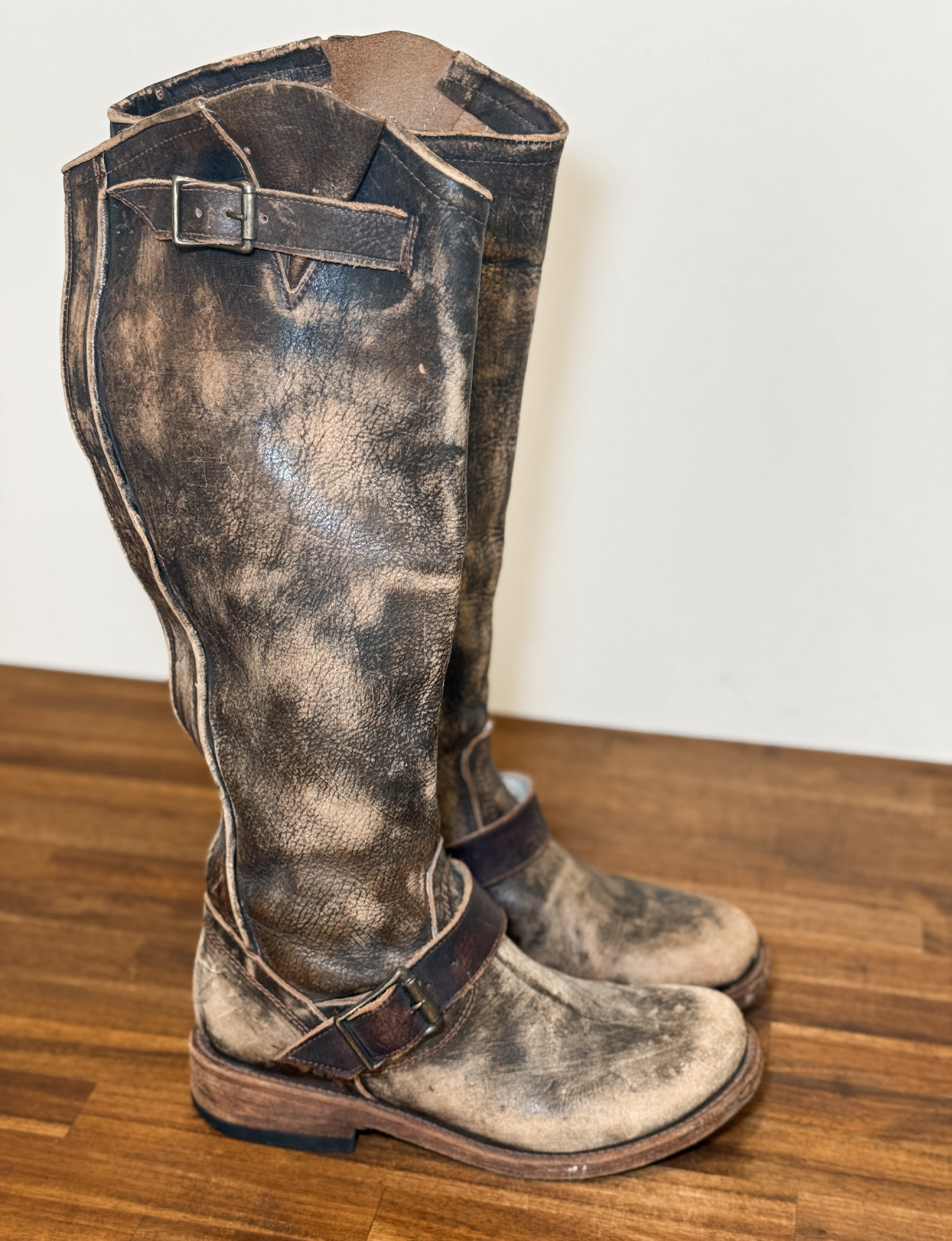 Freebird Tall Leather Boots, Distressed Brown