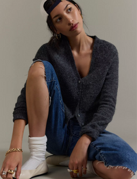 School Girl Cardi, Charcoal Heather