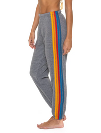 5 Stripe Sweatpants, Heather Grey/Multi