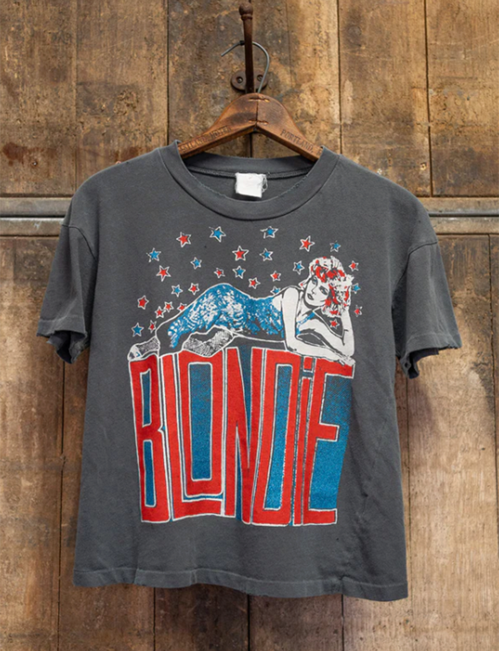 Blondie American Stars Cropped Crew Tee, Dusk