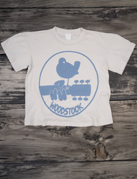Woodstock Far Our Cropped Tee, Vintage White