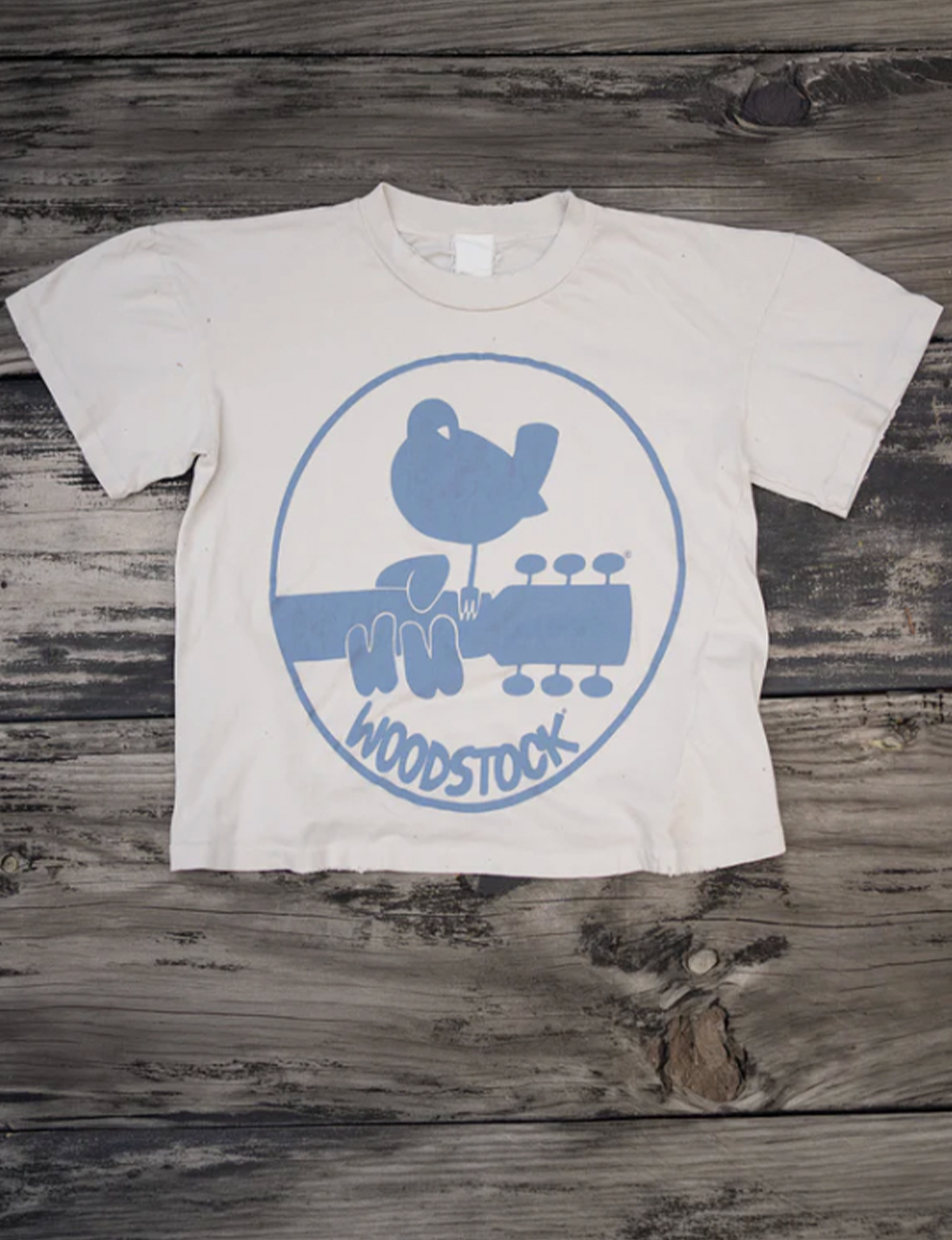 Woodstock Far Our Cropped Tee, Vintage White