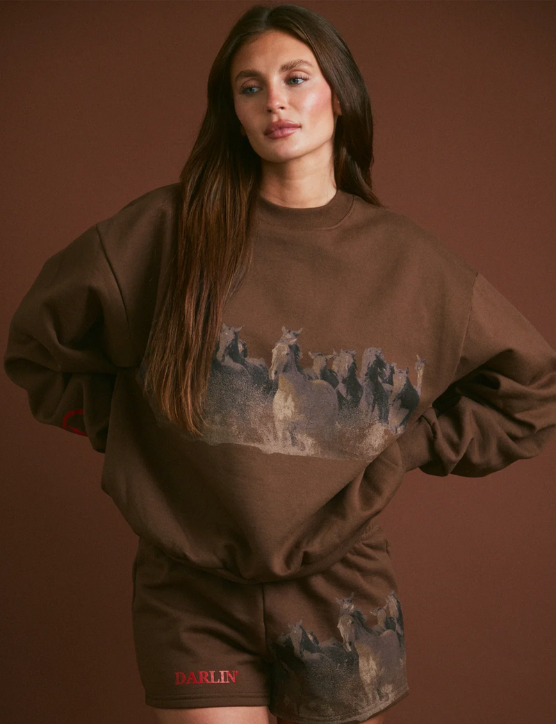 Ember Wild Horses Crewneck Pullover