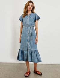 Kahlo Dress, Faded Indigo