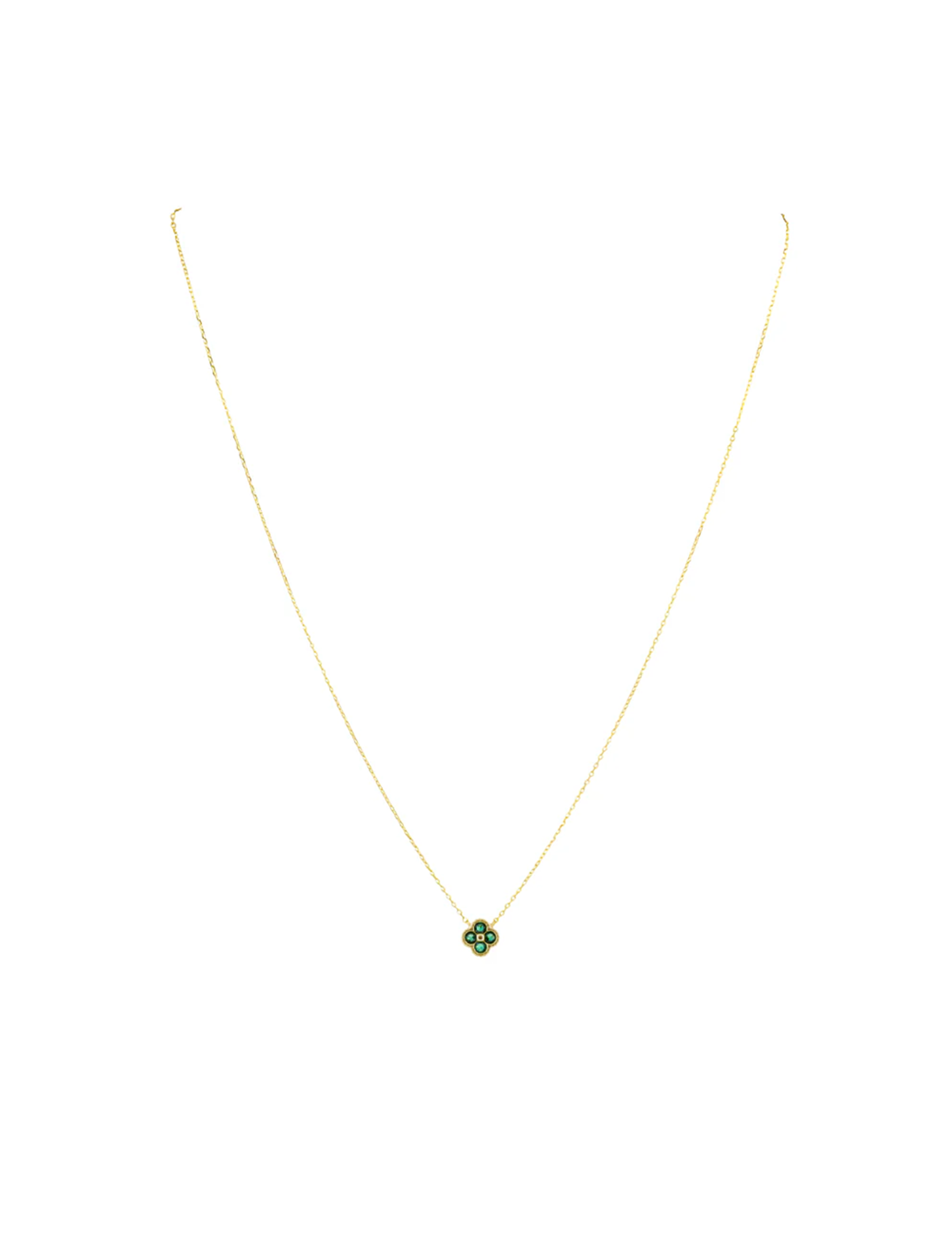 Mini Gracie CZ Pendant Necklace, Emerald