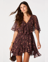 Lilah Dress, Eggplant Floral