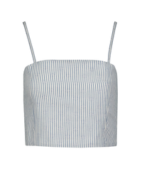 Sorrento Corset Top, Embroidered Stripe