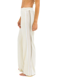 5 Stripe Wide Leg Pocket Sweatpants, Vintage White/White Grey