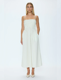 Bianca Dress, Sage Egret Stripe