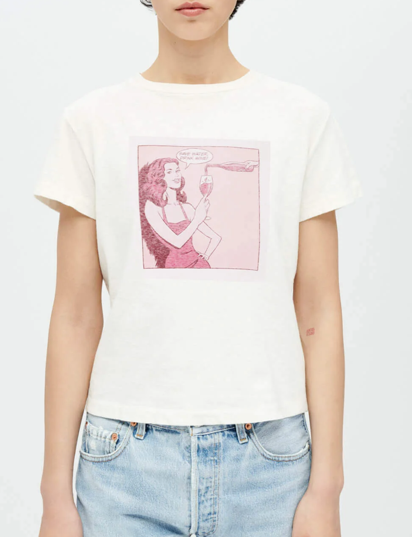 Classic Tee Drink Wine, Vintage White