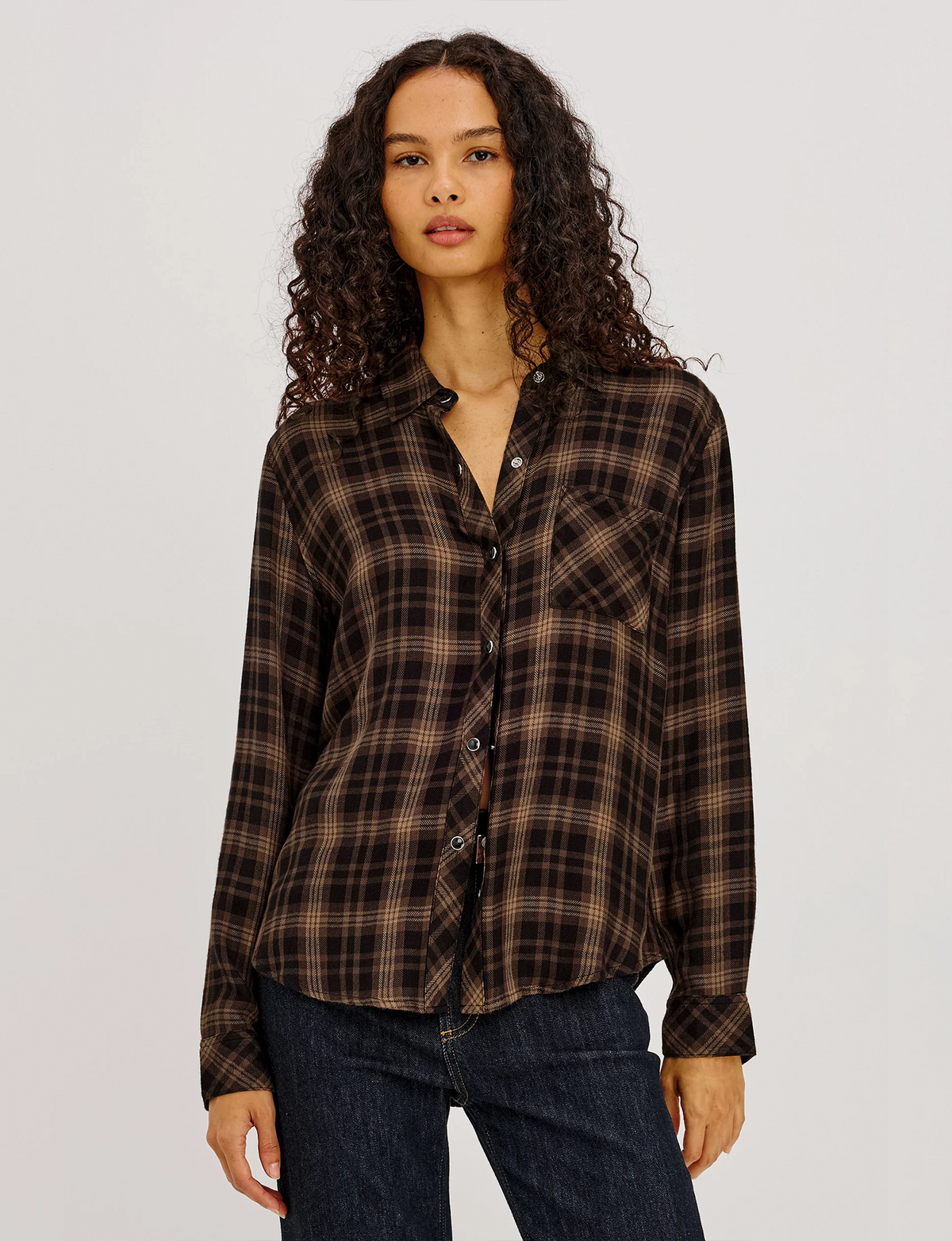 Hunter Plaid Flannel, Almond Black