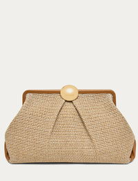 Full Circle Clutch XL, Raffia