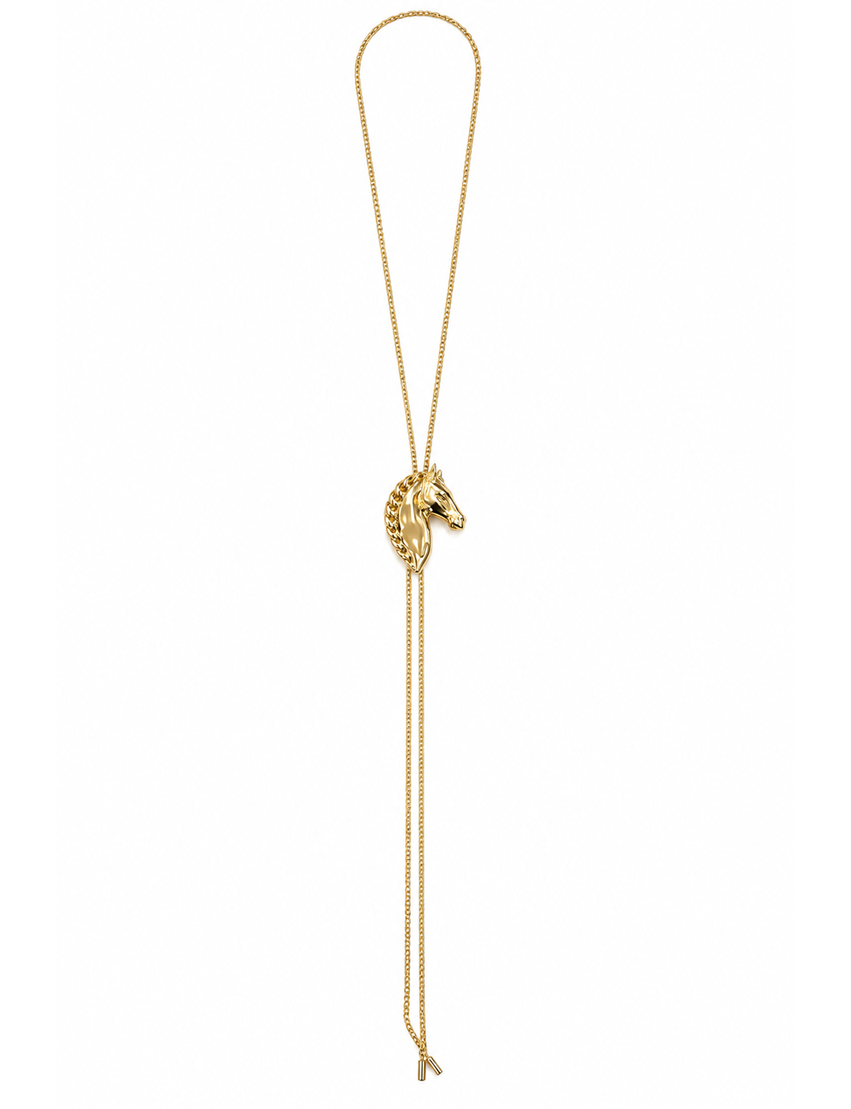 Stallion Lariat Necklace, Gold