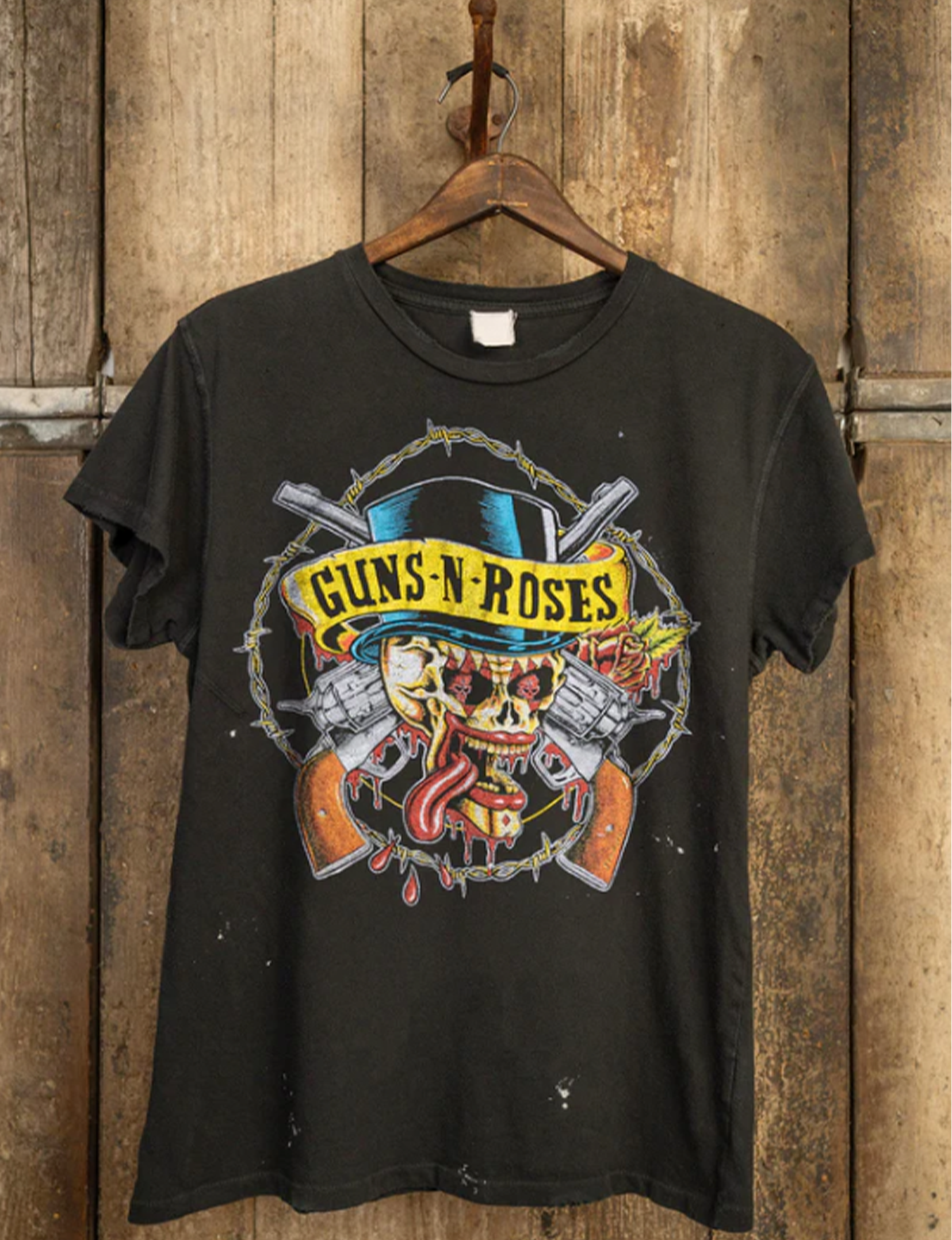 Madeworn Guns N Roses Pistols Crew Tee in Dirty Black – Punch Clothing