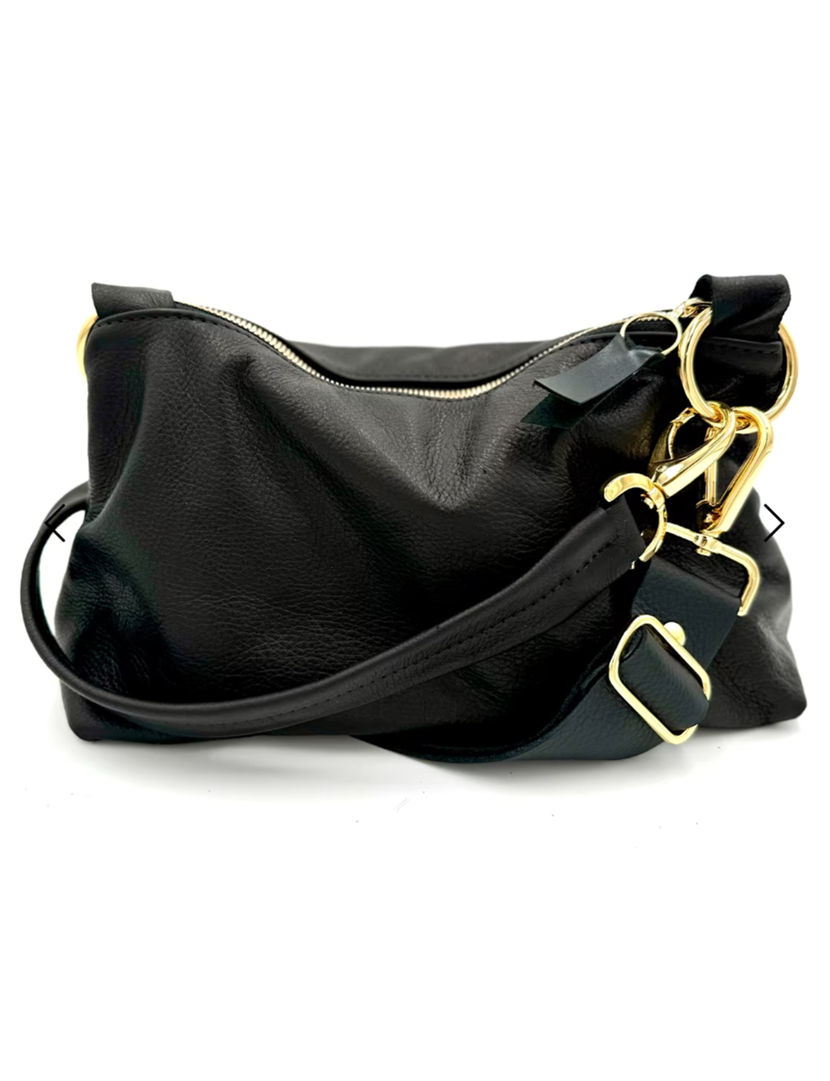 Lou Lou Shoulder Crossbody Bag, Black/Gold