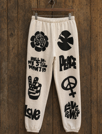 Ultimate Love Trip Hand Painted Sweatpant, Vintage White