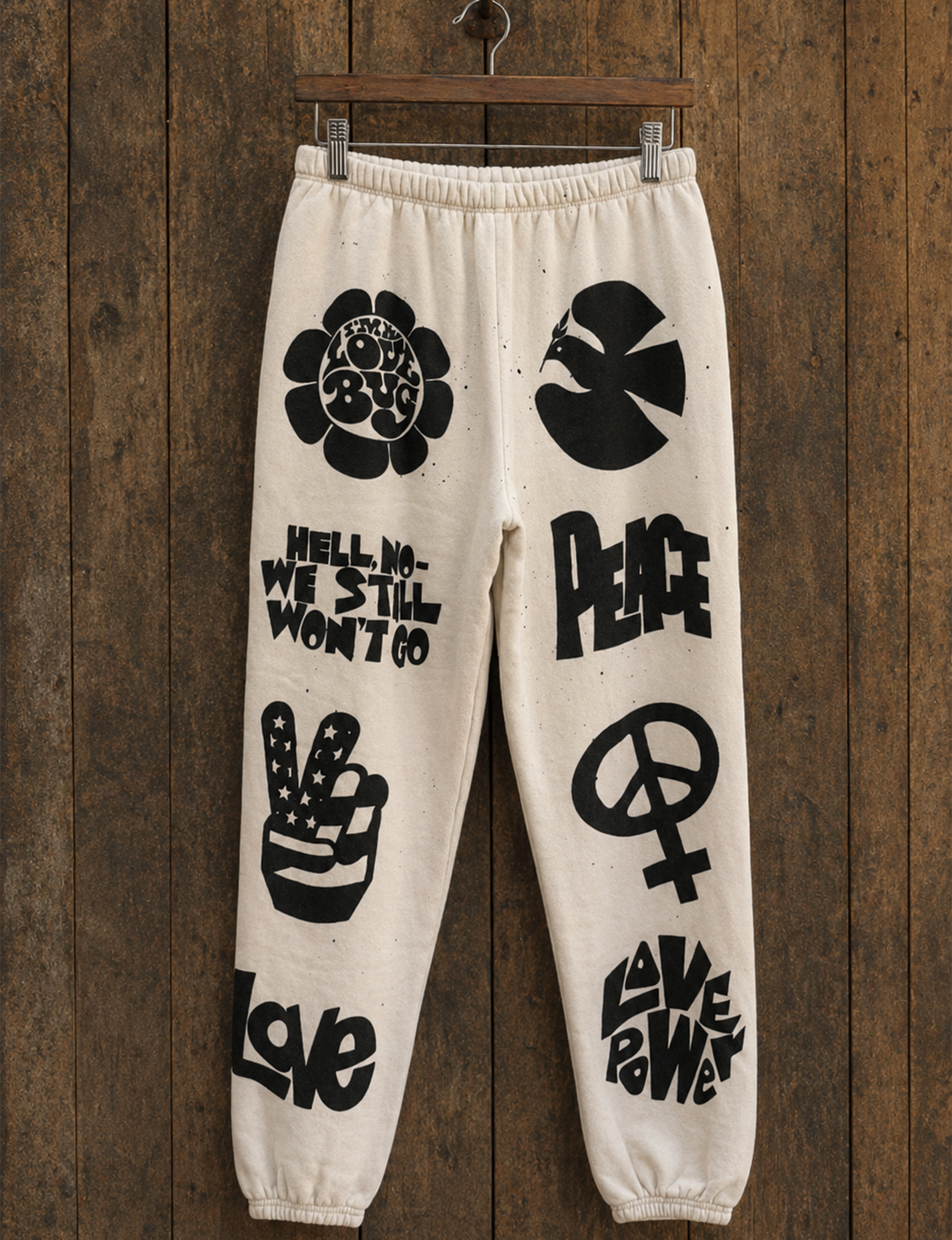 Ultimate Love Trip Hand Painted Sweatpant, Vintage White