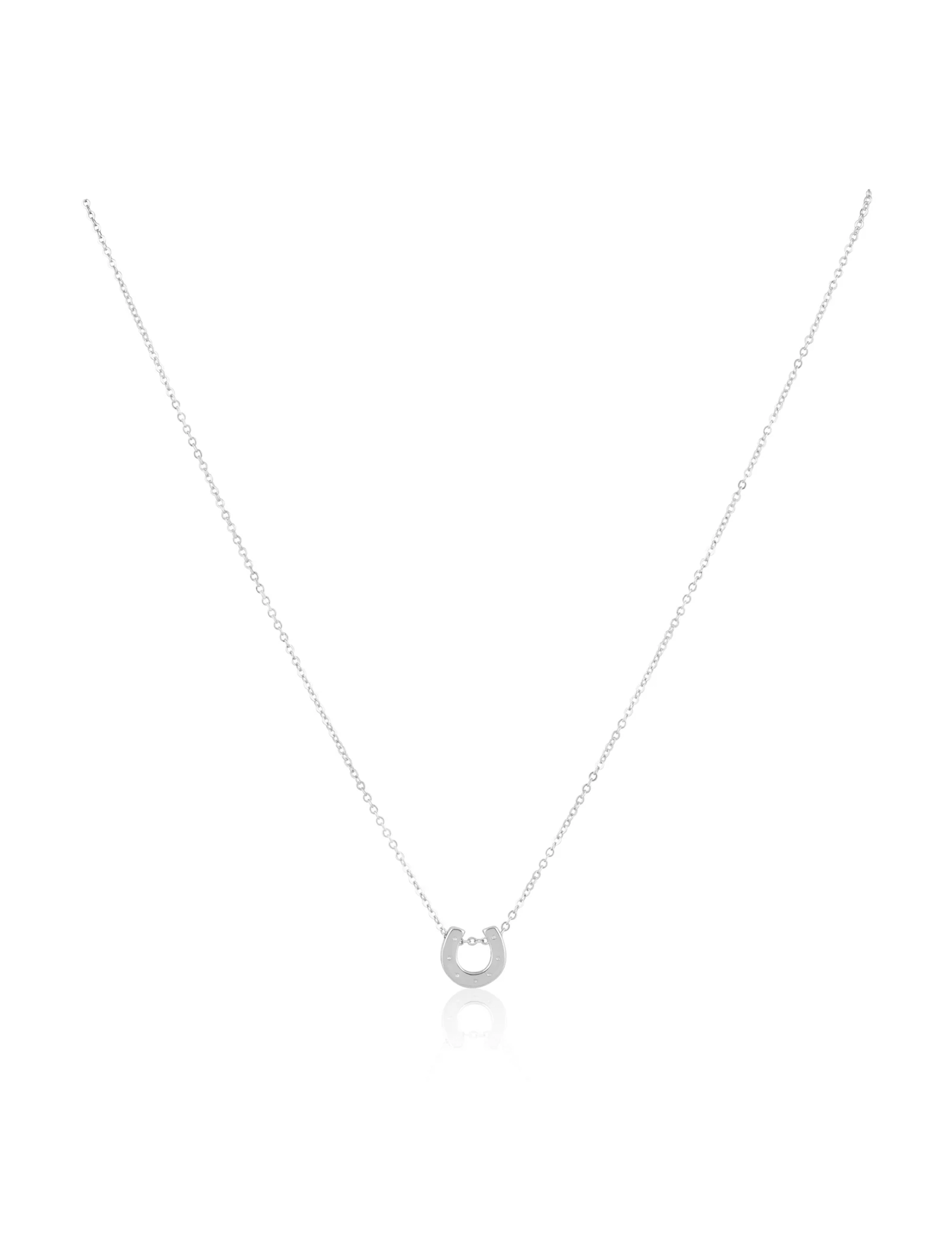 Mini Maddox Horseshoe Necklace, Silver
