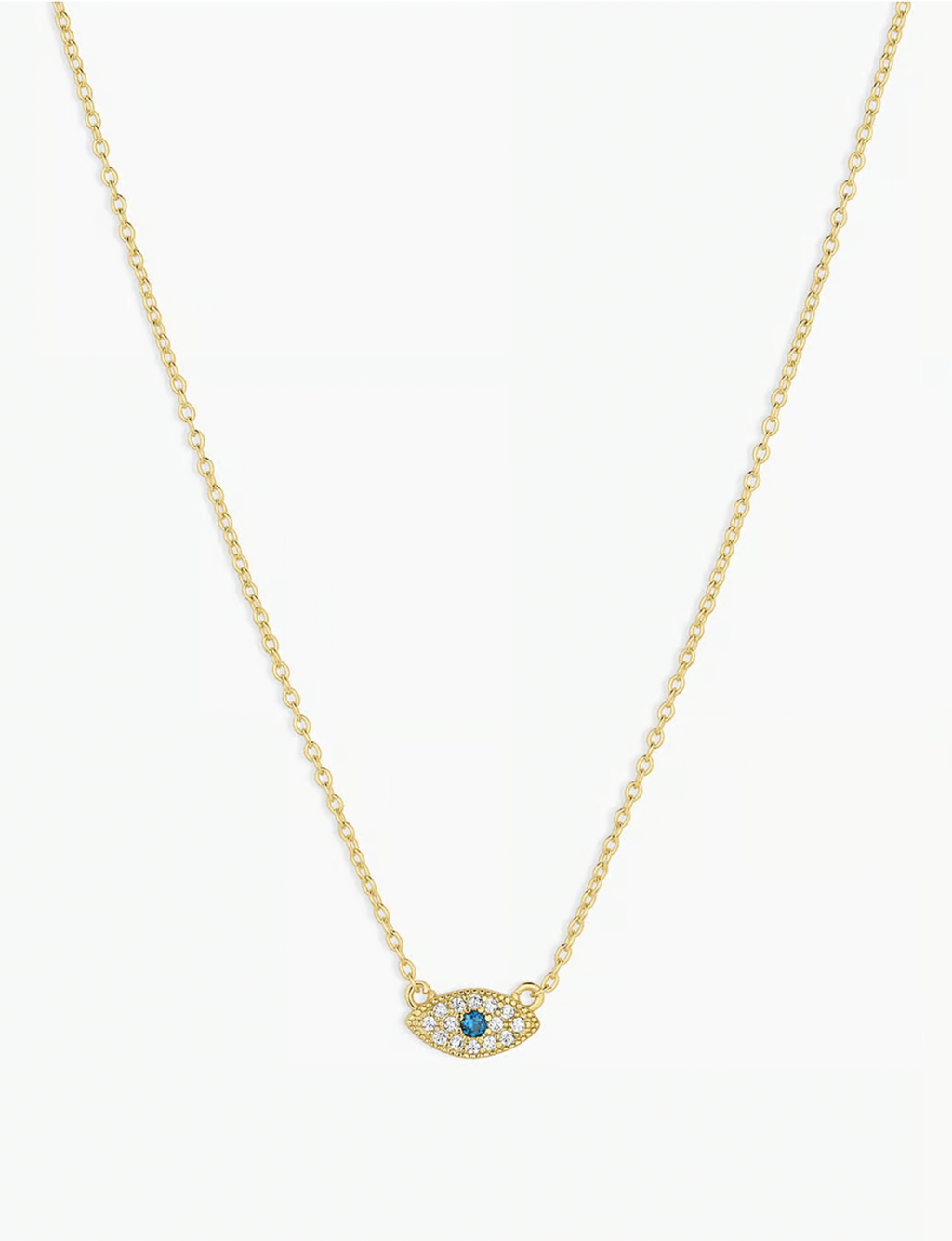 Evil Eye Necklace, Gold Plated