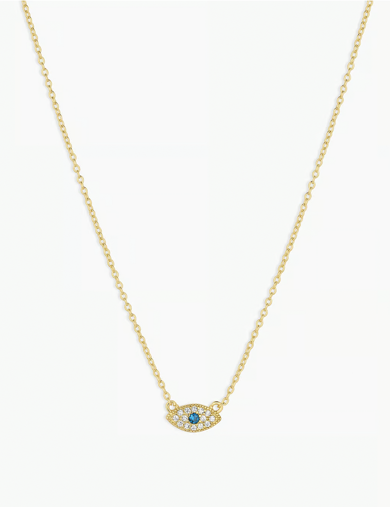 Evil Eye Necklace, Gold Plated
