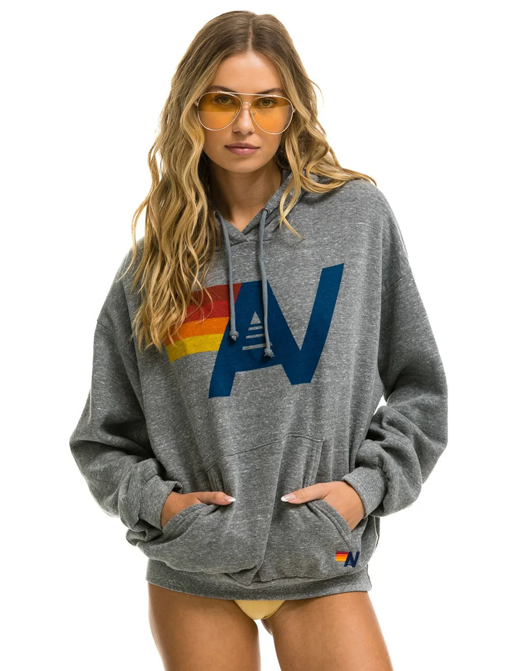 Relaxed Logo Pullover Hoodie, Heather Grey