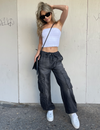 Faded Cargo Parachute Pants, One Too Many