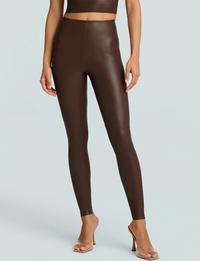 Perfect Control Faux Leather Legging, Chocolate